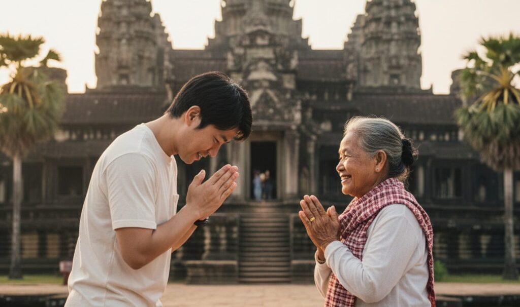 カンボジアのクメール語での挨拶あいさつ